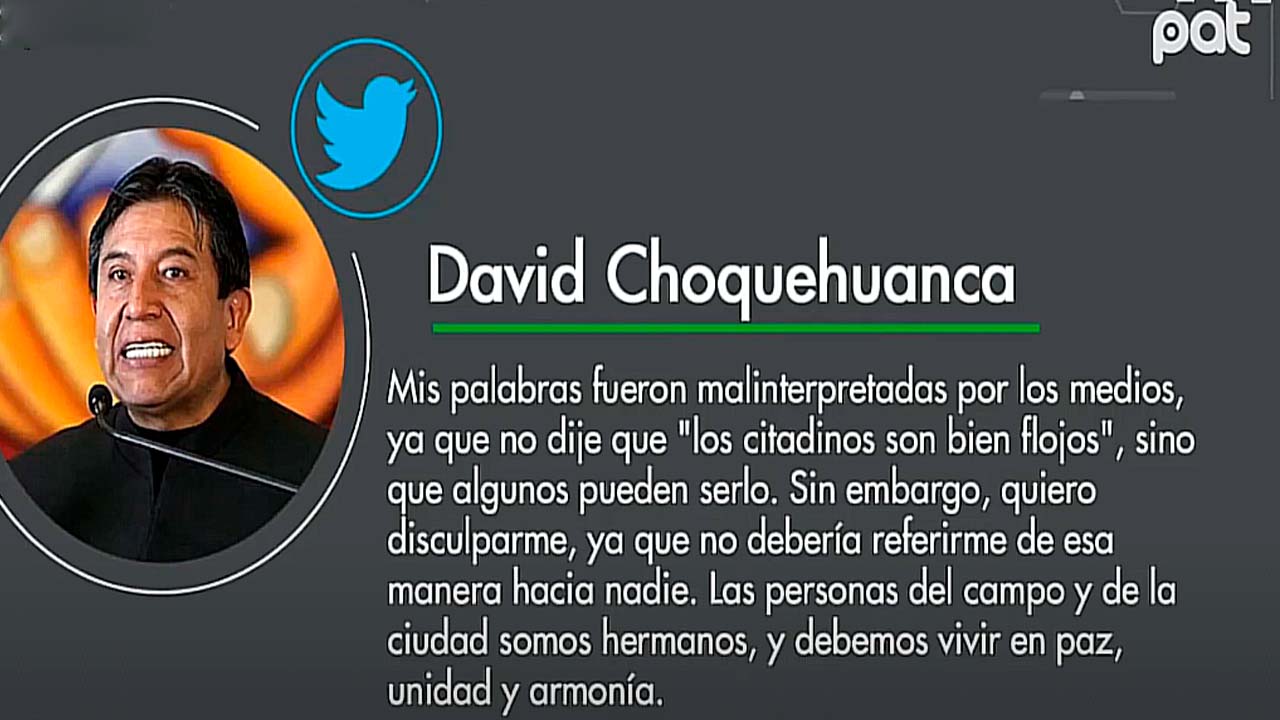 Choquehuanca: mis palabras fueron mal interpretadas por los medios ya que no dije que los citadinos son  flojos