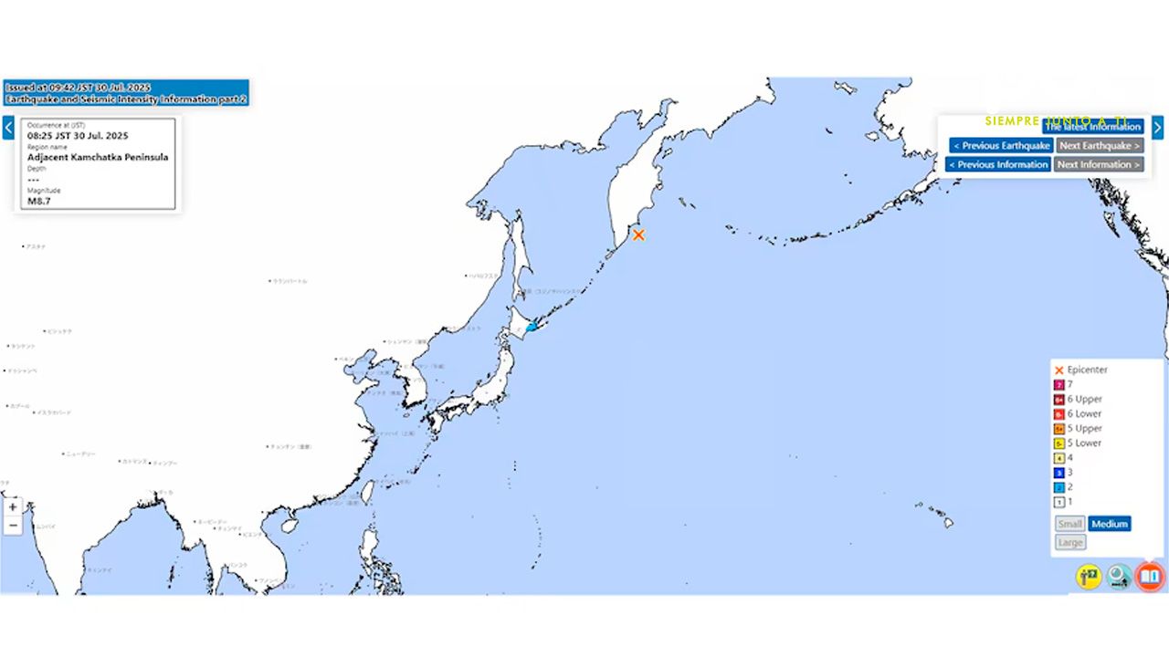 Sismo de magnitud 8.7 sacude la costa este de Rusia y activa alerta de tsunami en el Pacífico