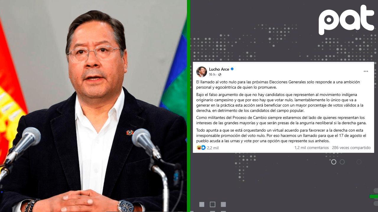 Arce critica el llamado al voto nulo
