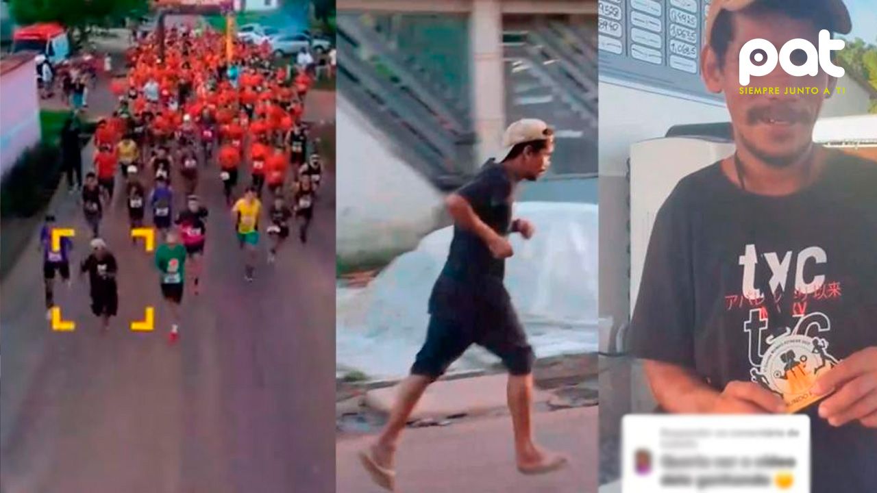 Hombre ebrio se cuela en carrera profesional en Brasil y completa el recorrido descalzo