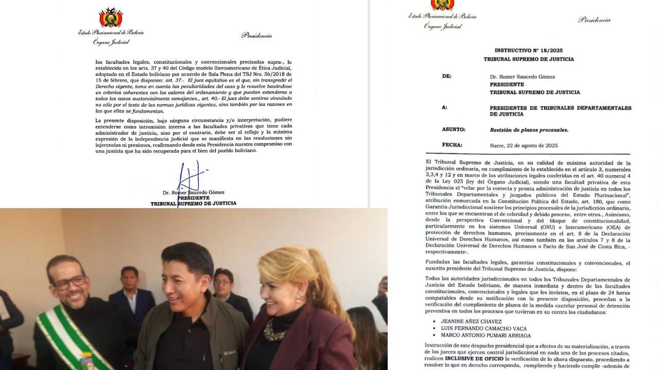 Presidente del TSJ instruye verificar el cumplimiento de plazos de la detención preventiva de Añez, Camacho y Pumari