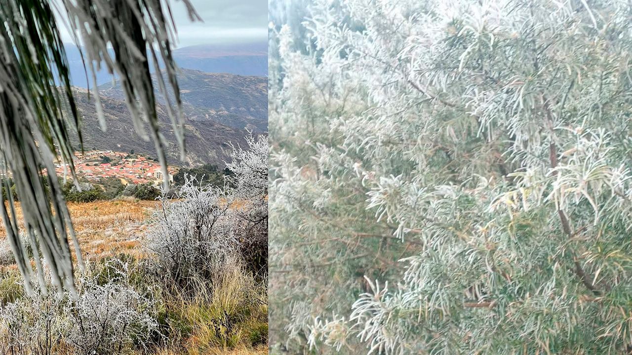 Bajan las temperaturas y Vallegrande amanece cubierta de nieve