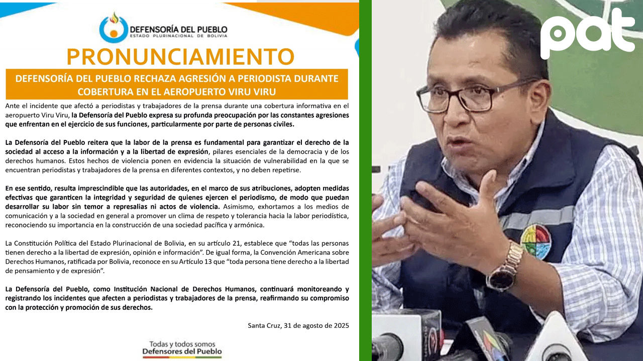 Defensoría del Pueblo condena agresión contra periodista Viru Viru