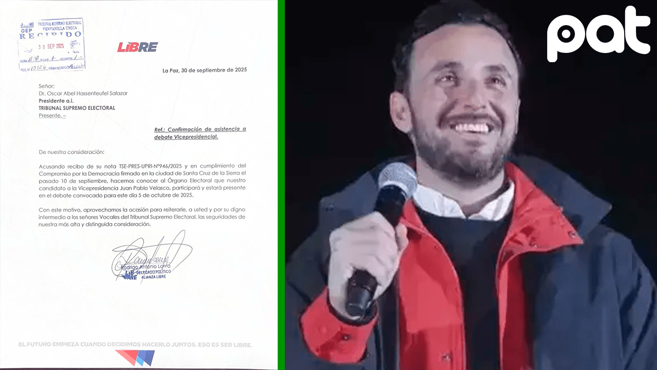 Alianza Libre confirma asistencia de Juan Pablo Velasco a debate vicepresidencial
