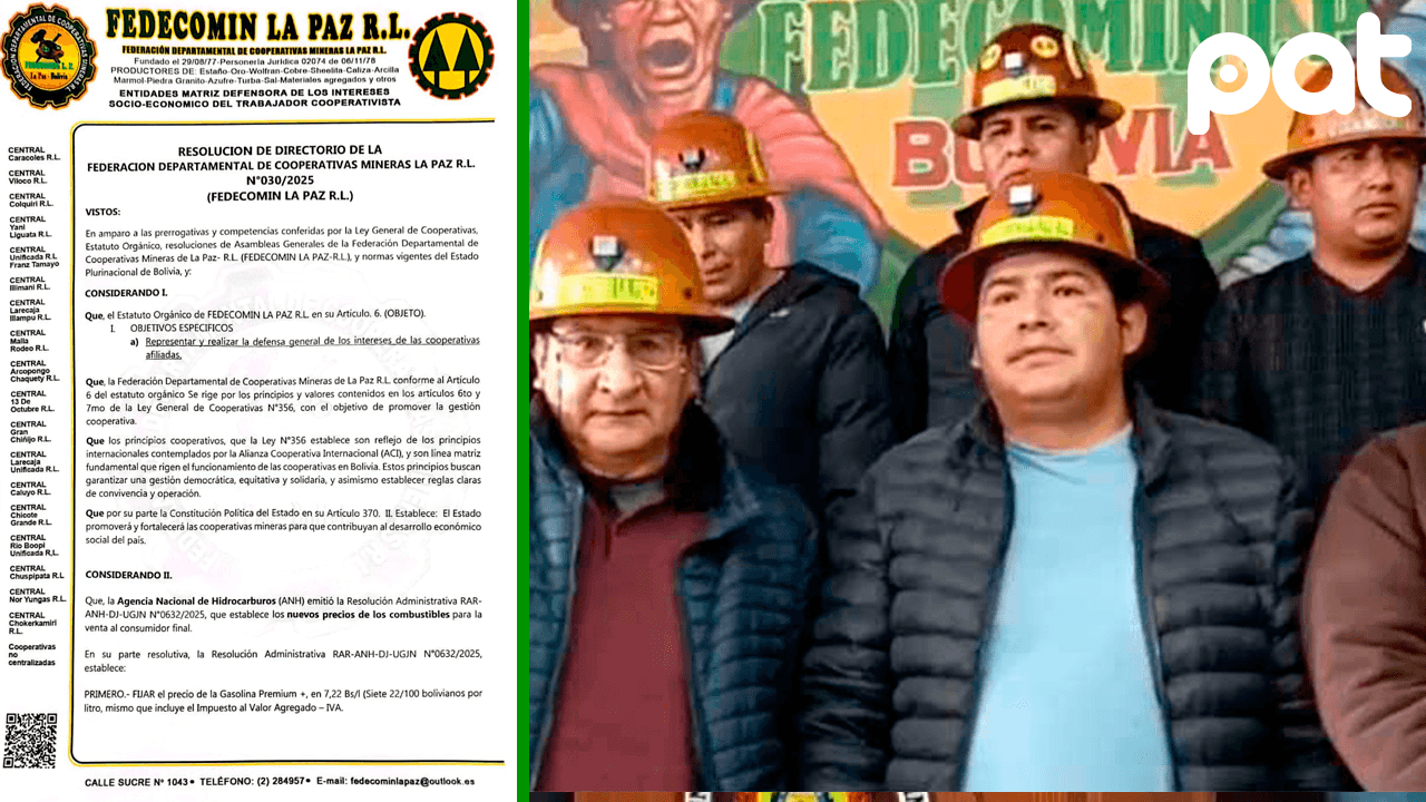 Cooperativas Mineras de La Paz rechazan alza de combustible y exigen abastecimiento