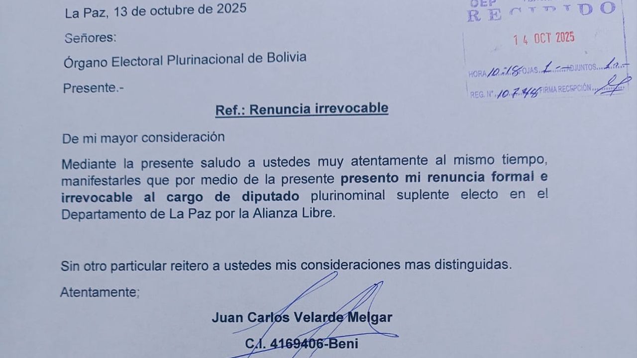 Diputado suplente electo de la  Alianza LIBRE formaliza su renuncia  irrevocable ante el TSE