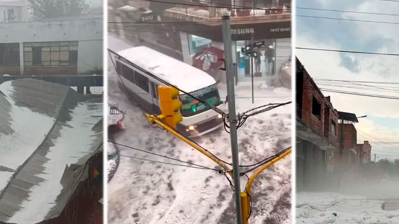 Granizada causa inundaciones y caos en Tarija
