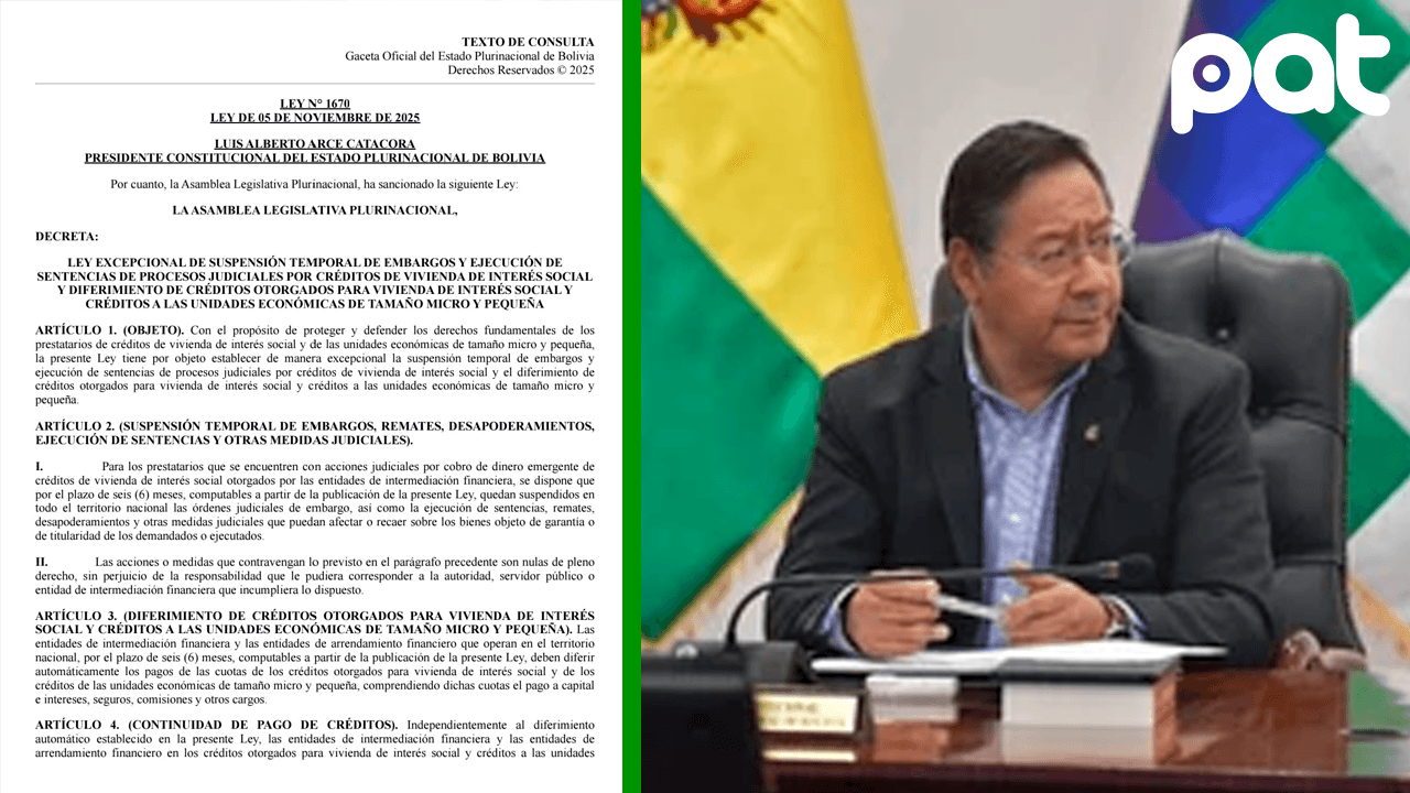 Gobierno promulga ley excepcional para suspender embargos y diferir créditos