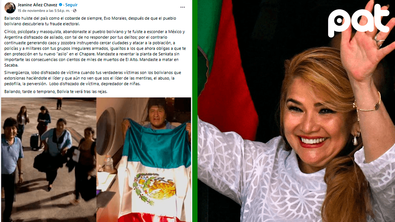 Expresidenta Añez predice cárcel para Evo Morales y lo tilda de cínico