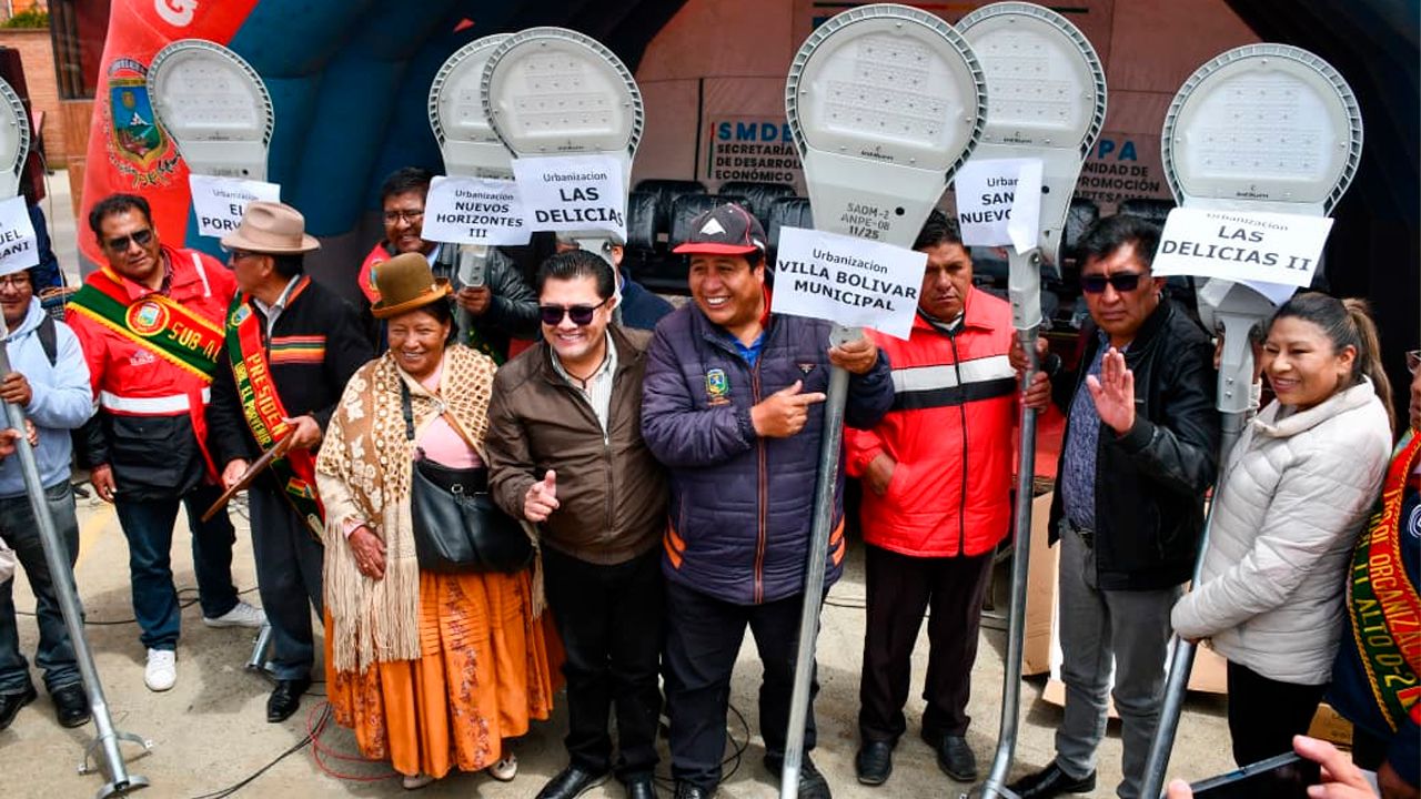 Más luminarias refuerzan la seguridad en El Alto