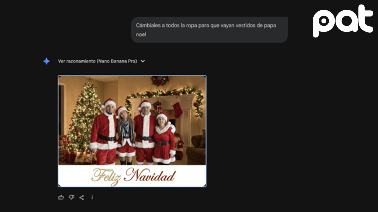 Crea felicitaciones navideñas grupales usando Gemini AI