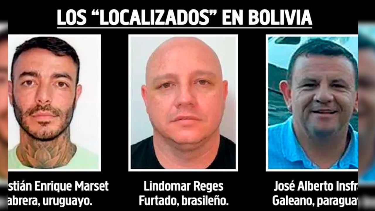 Los tres narcos acusados de tráfico de drogas en Bolivia con destino a Europa, según Paraguay y Brasil
