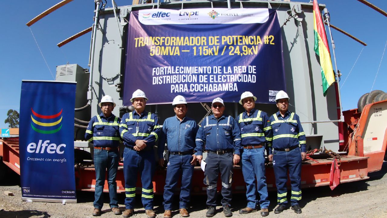  Llegan tres transformadores de potencia para fortalecer el suministro eléctrico en Cochabamba 