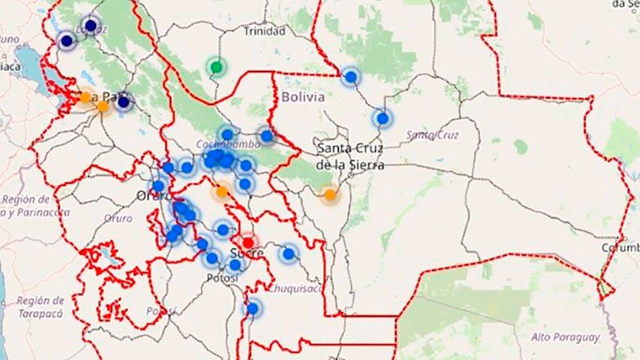 Mapa de transitabilidad: Se disparan los puntos de bloqueo a 32 en seis departamentos