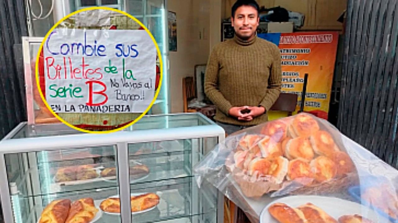 Panadero paceño acepta billetes de la serie B para ayudar a vecinos tras restricciones