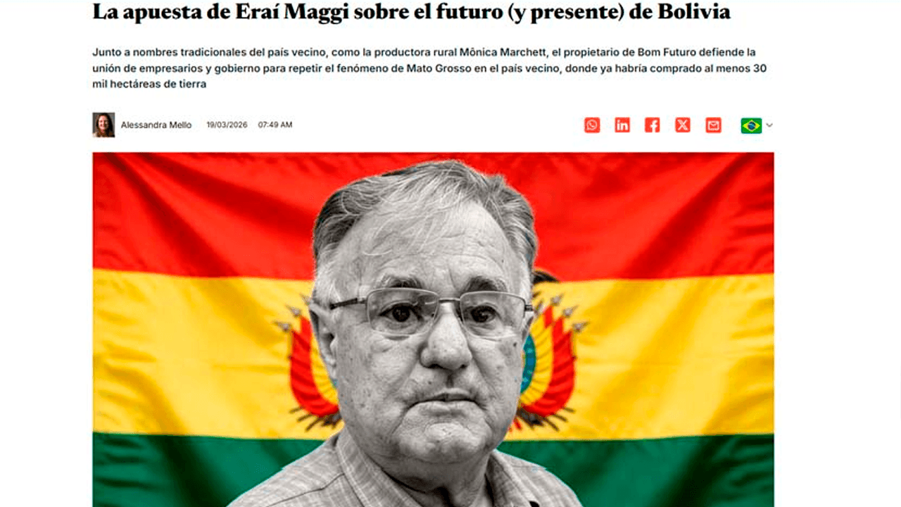 El "Rey de la Soya" llega a Bolivia: Eraí Maggi adquiere 30.000 hectáreas en la Chiquitania