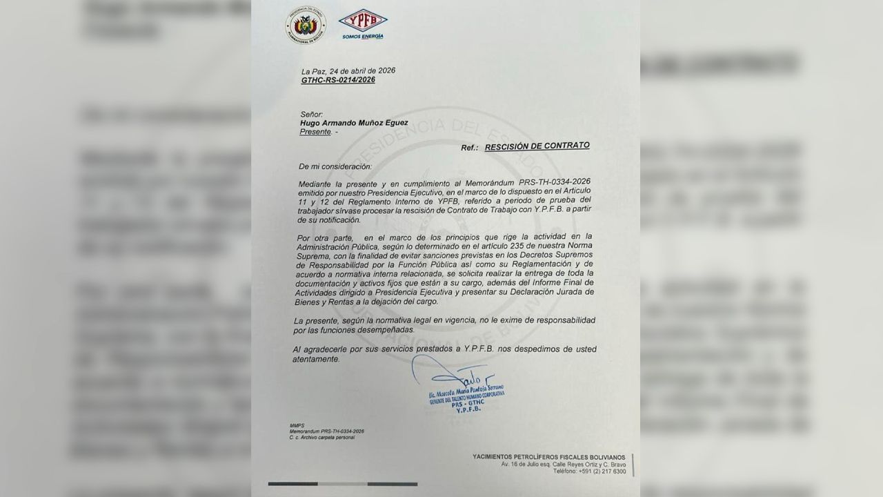 Remueven a director de YPFB por presunto manejo irregular