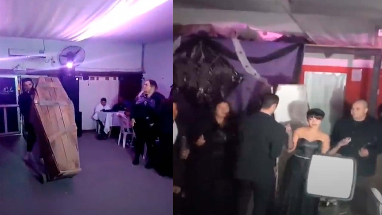 Polémica en redes sociales por insólita entrada de quinceañera en un ataúd durante su fiesta