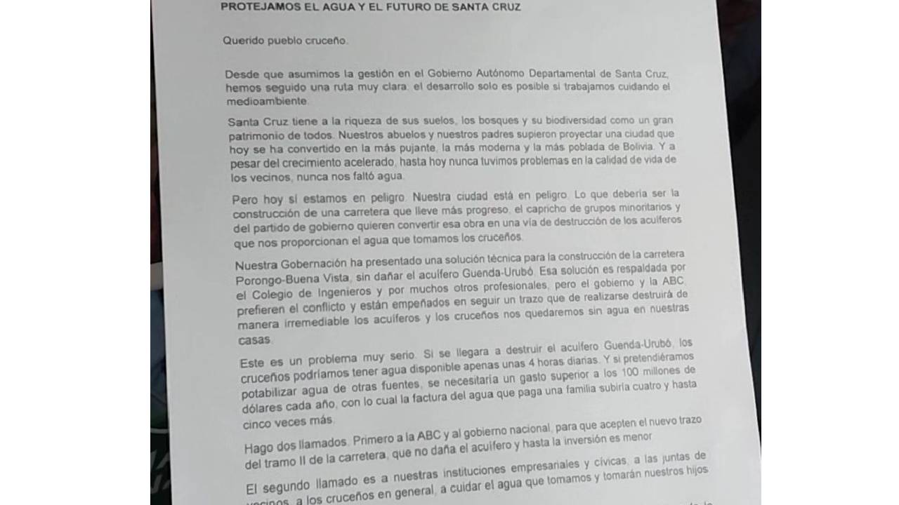 Lectura de carta de gobernador sobre Acuíferos