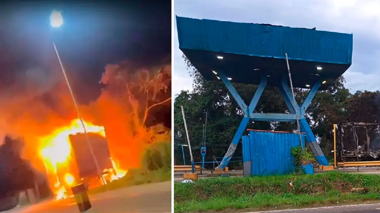 Puesto policial móvil de control de combustible queda reducido a cenizas tras ataque en San Carlos