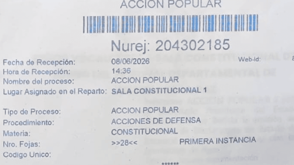 El pastor Luis Aruquipa Presentan acción popular para pedir estado de excepción