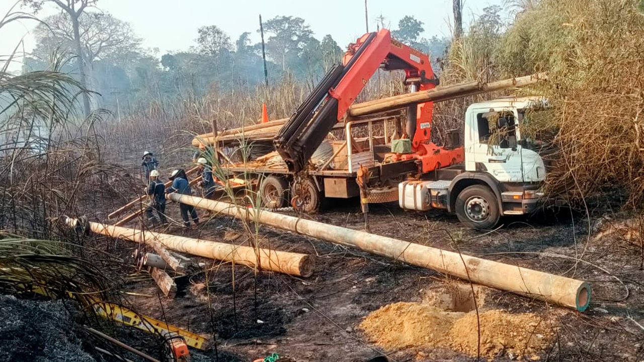 Ende recomienda evitar chaqueos, tras incendio que ocasionó la interrupción del servicio eléctrico en pando