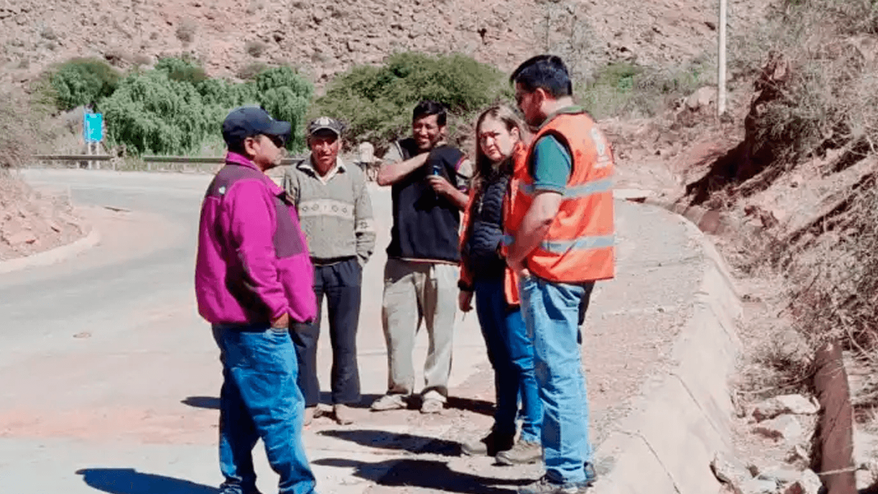 ABC inspecciona la carretera Tarija-Camargo y coordina acciones de conservación vial