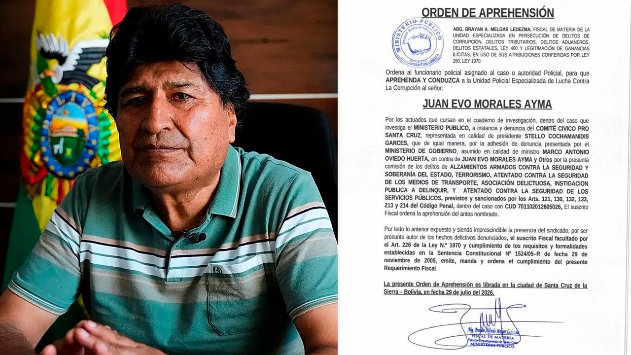 Fiscalía emite orden de aprehensión contra Evo Morales