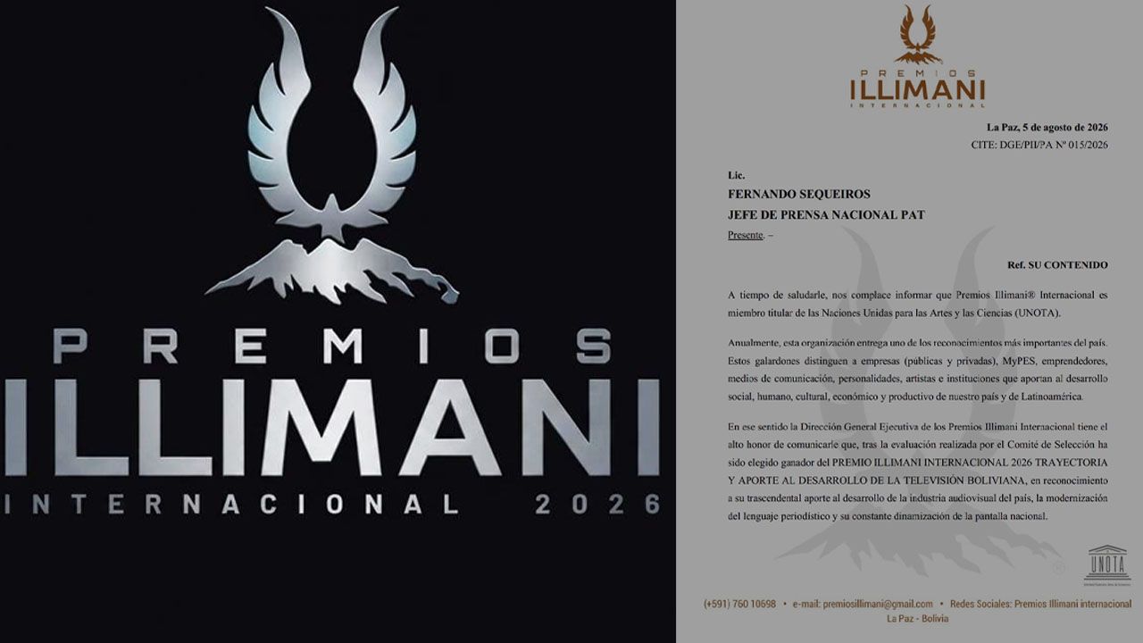 Red PAT recibe el Premio Illimani Internacional 2026 por su trayectoria en televisión.