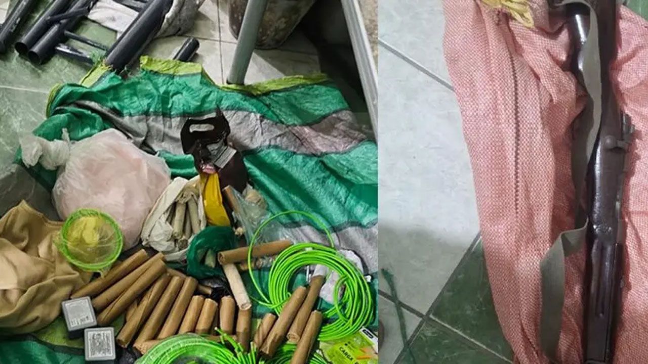 Cuatro aprehendidos tras hallar armas y explosivos en dos camiones
