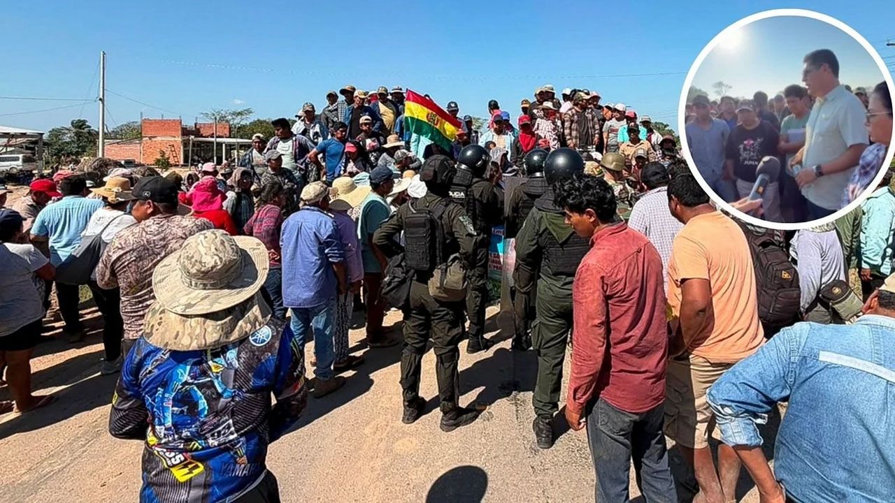 Gobernador del Beni llega al bloqueo y propone diálogo a productores