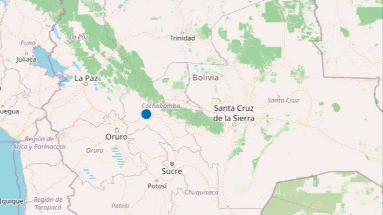 Cochabamba registra un sismo de magnitud 3,2 durante la madrugada