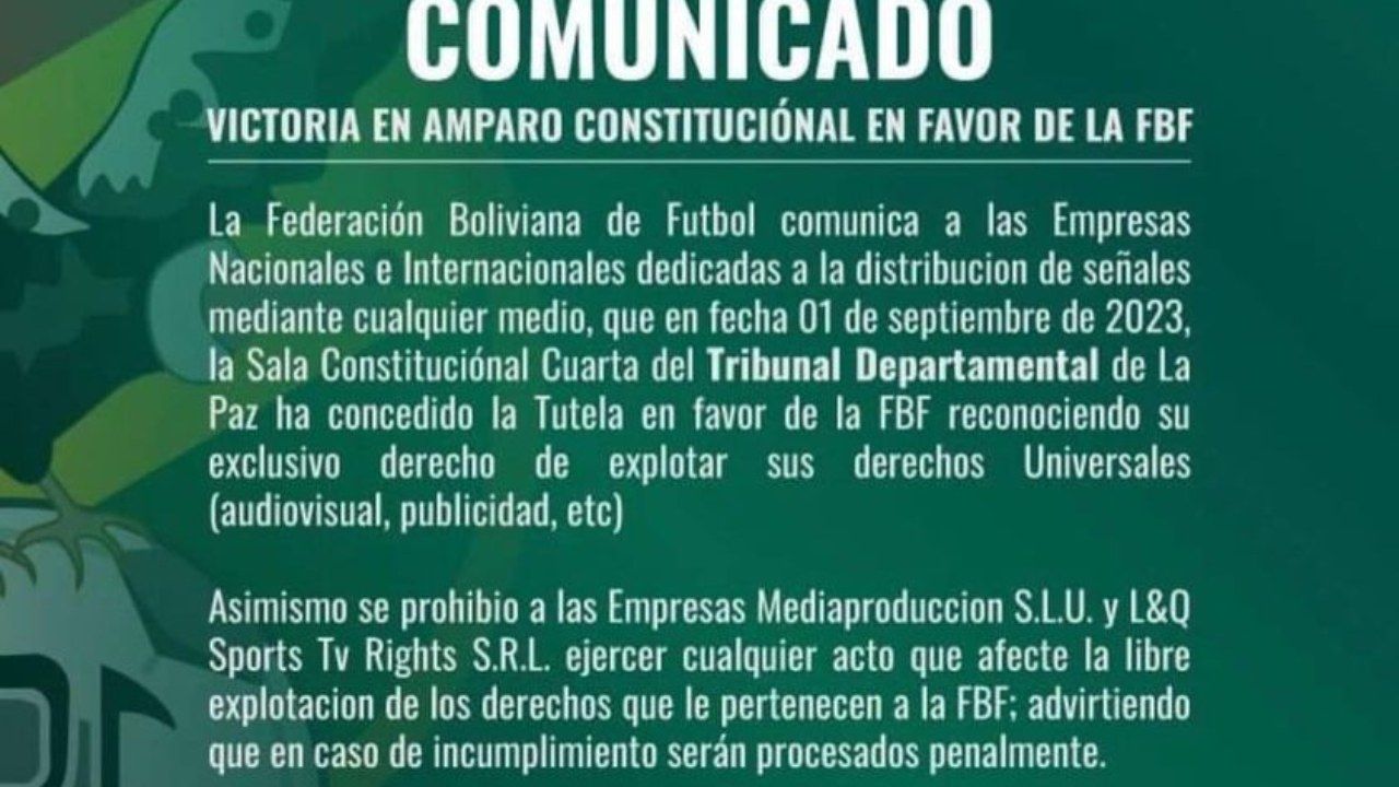 La FBF gana amparo constitucional 