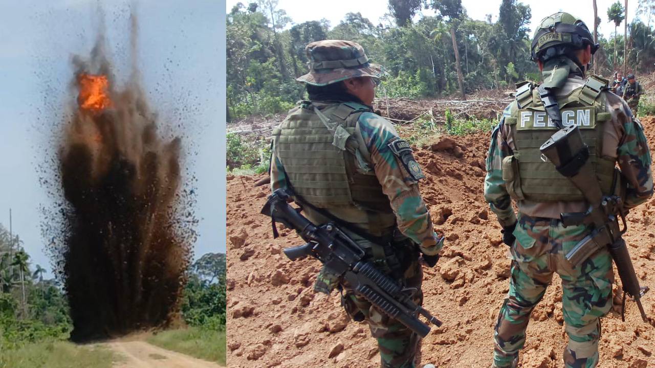 Explosivistas de la FELCN destruyen pista clandestina en Cochabamba utilizada por narcotraficantes