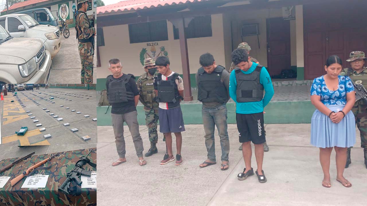Desmantelan gigantesco laboratorio de cocaína en Chapare y detienen a cinco personas en operativo policial.