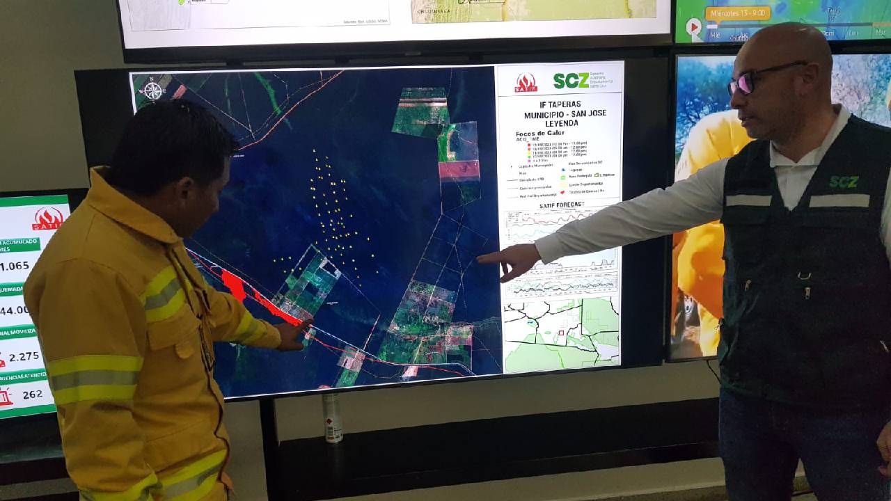 Gobernación informa que los incendios forestales persisten en la zona de la Chiquitanía