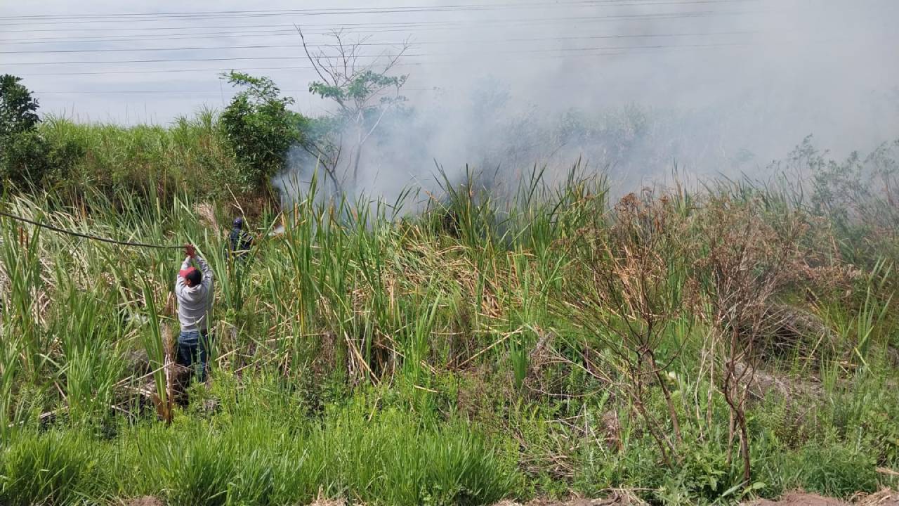  Incendio de pastizales en Portachuelo amenaza la visibilidad y cultivos