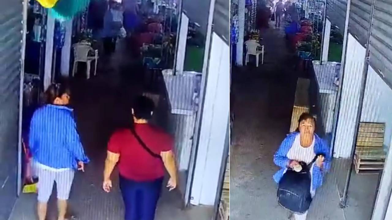  Cámaras de seguridad capturan  robo de dos mujeres en el mercado el Quior  