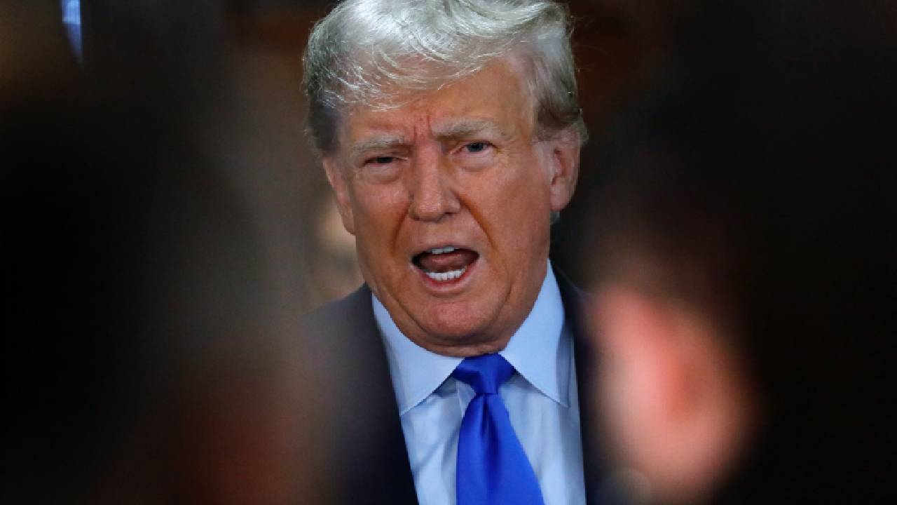 El expresidente de EEUU Donald Trump a su llegada al juicio