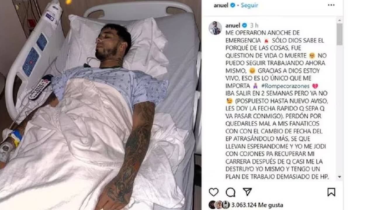 Anuel preocupó a sus fans tras ser operado de emergencia y salvarse de la muerte