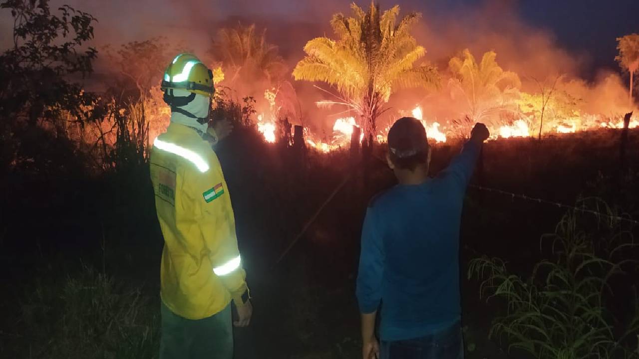 San antonio de lomerío es el primer municipio en declararse en desastre por incendio y sequía