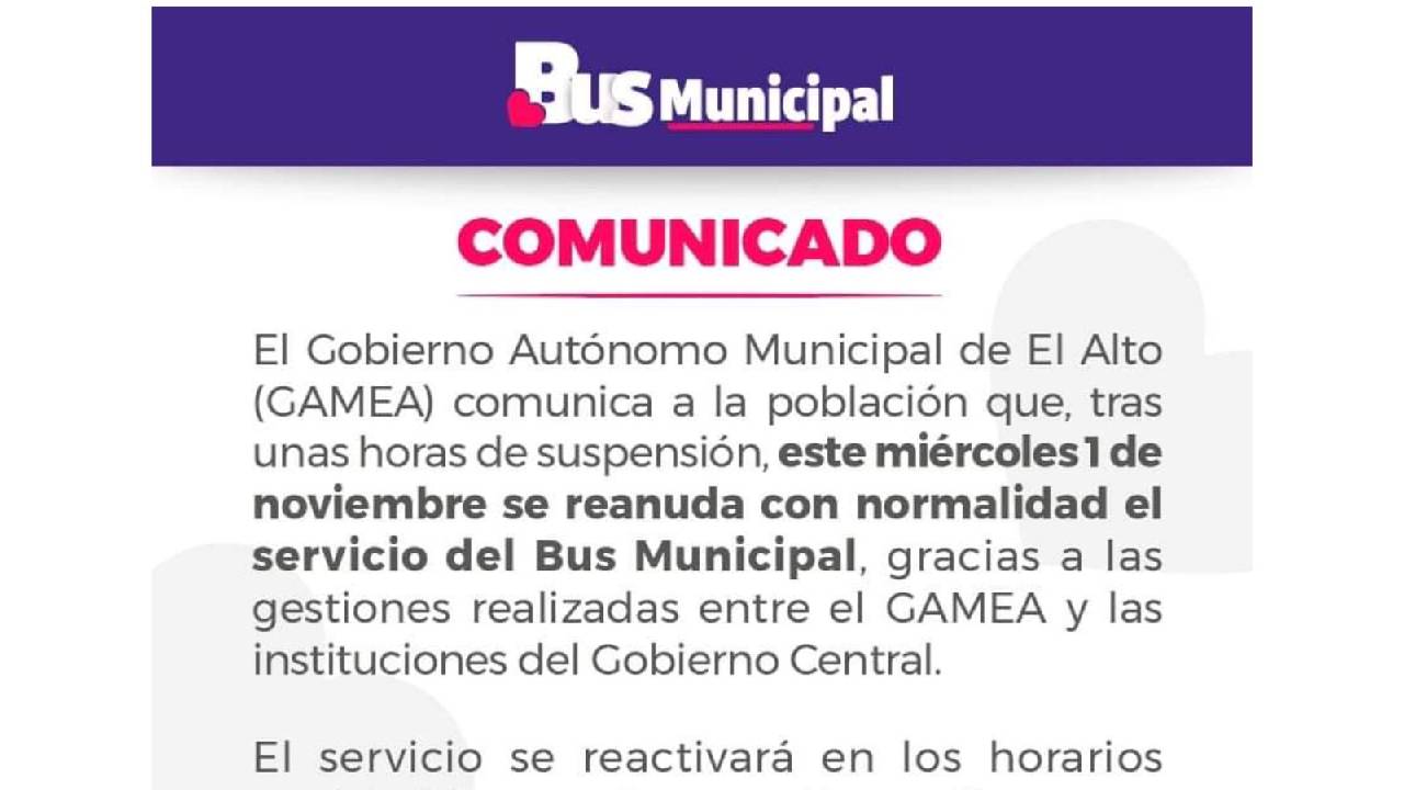 El servicio de los buses municipales se normalizó en El Alto