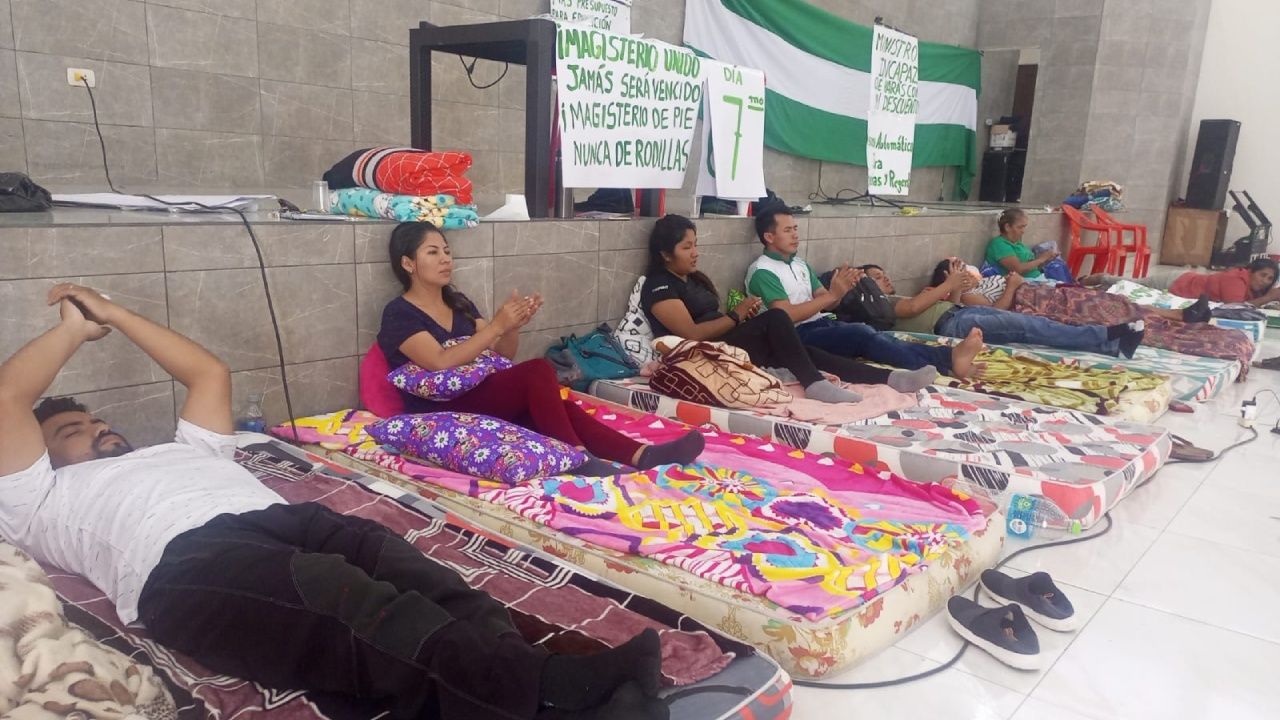 Día 7 de huelga de hambre  de maestros urbanos