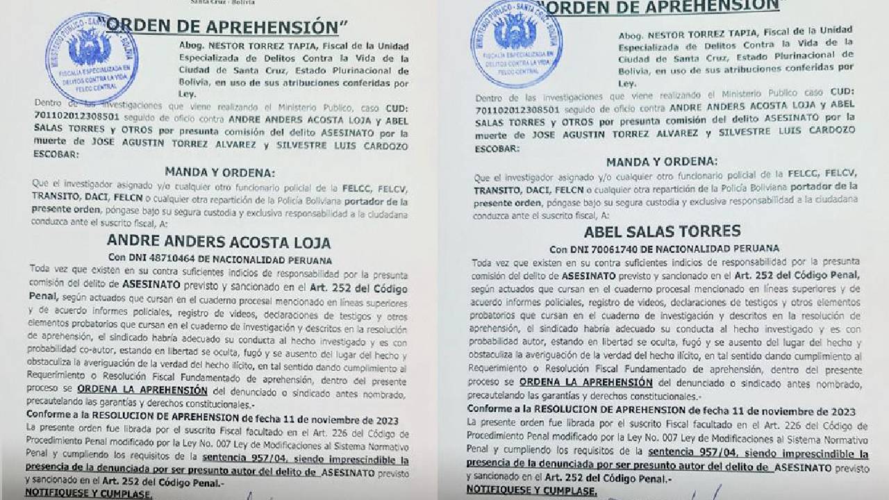 Ministerio público emite órdenes de aprehensión para presuntos autores de doble asesinato