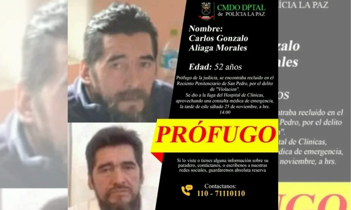 Recluso escapa tras arovechar situación médica en Hospital de Clínicas de La Paz