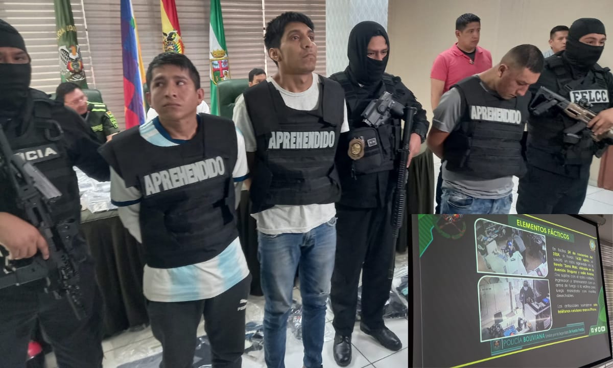 Golpe a la delincuencia: Capturados en Santa Cruz tres asaltantes especializados en robo de celulares con métodos peruanos