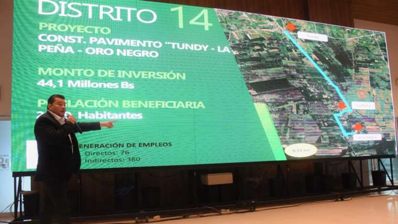 Jhonny Fernández, comunicó la entrega de obras cuyo valor supera los Bs. 650 millones 