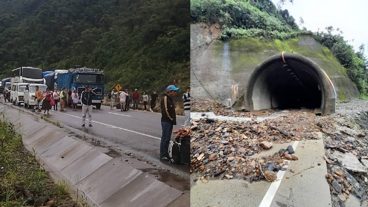Impresionante derrumbe en El Sillar obliga al cierre de Carretera a Cochabamba