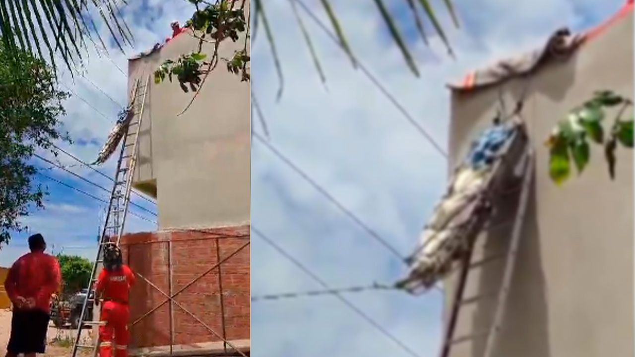 Accidente laboral: Obrero sufre grave descarga eléctrica