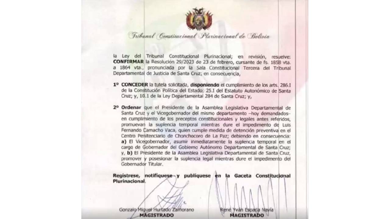 TCP dispone que Mario Aguilera asuma como Gobernador